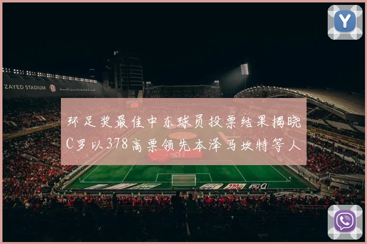 环足奖最佳中东球员投票结果揭晓C罗以378高票领先本泽马坎特等人